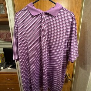 St. Andrew’s of Scotland Purple Striped Men's Golf Polo Shirt - XL